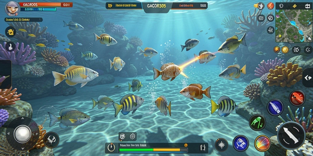 Screenshot gameplay GACOR305 yang menampilkan aksi Tembak Ikan.