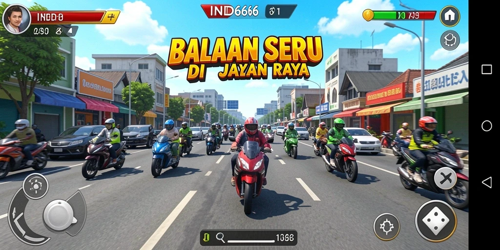 Screenshot menunjukkan mobil balap melaju kencang di trek yang berliku.