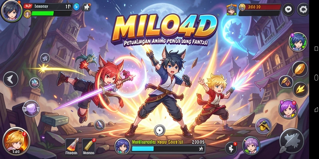 Tampilan gameplay dinamis dan karakter yang menarik di MILO4D.