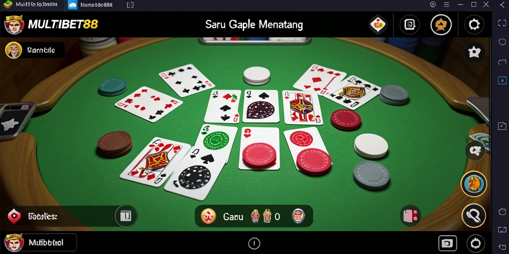 Tangkapan layar MULTIBET88 menampilkan gameplay Gaple yang seru.