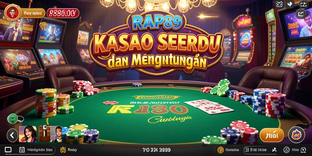 Tangkapan layar menunjukkan gameplay seru dari RAP89 dengan aksi kasino yang mendebarkan.