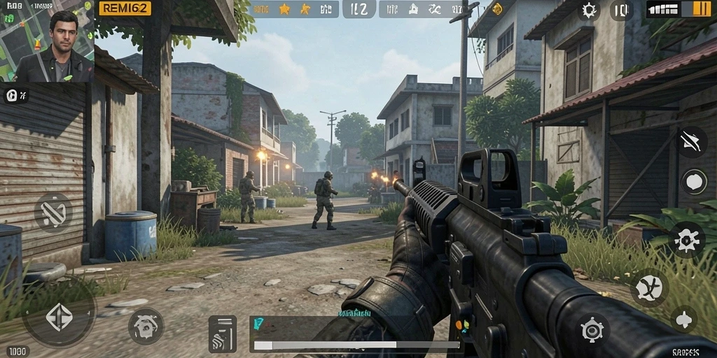 Tangkapan layar gameplay REMI62 yang menampilkan aksi tembak-menembak yang seru.