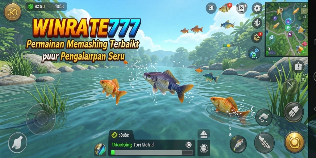 Screenshot gameplay WINRATE777 yang menunjukkan aksi memancing seru.